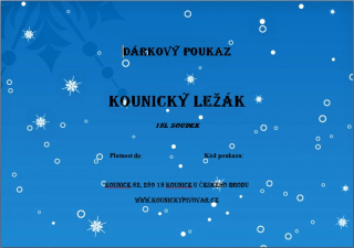 Dárkový poukaz na soudek kounického piva